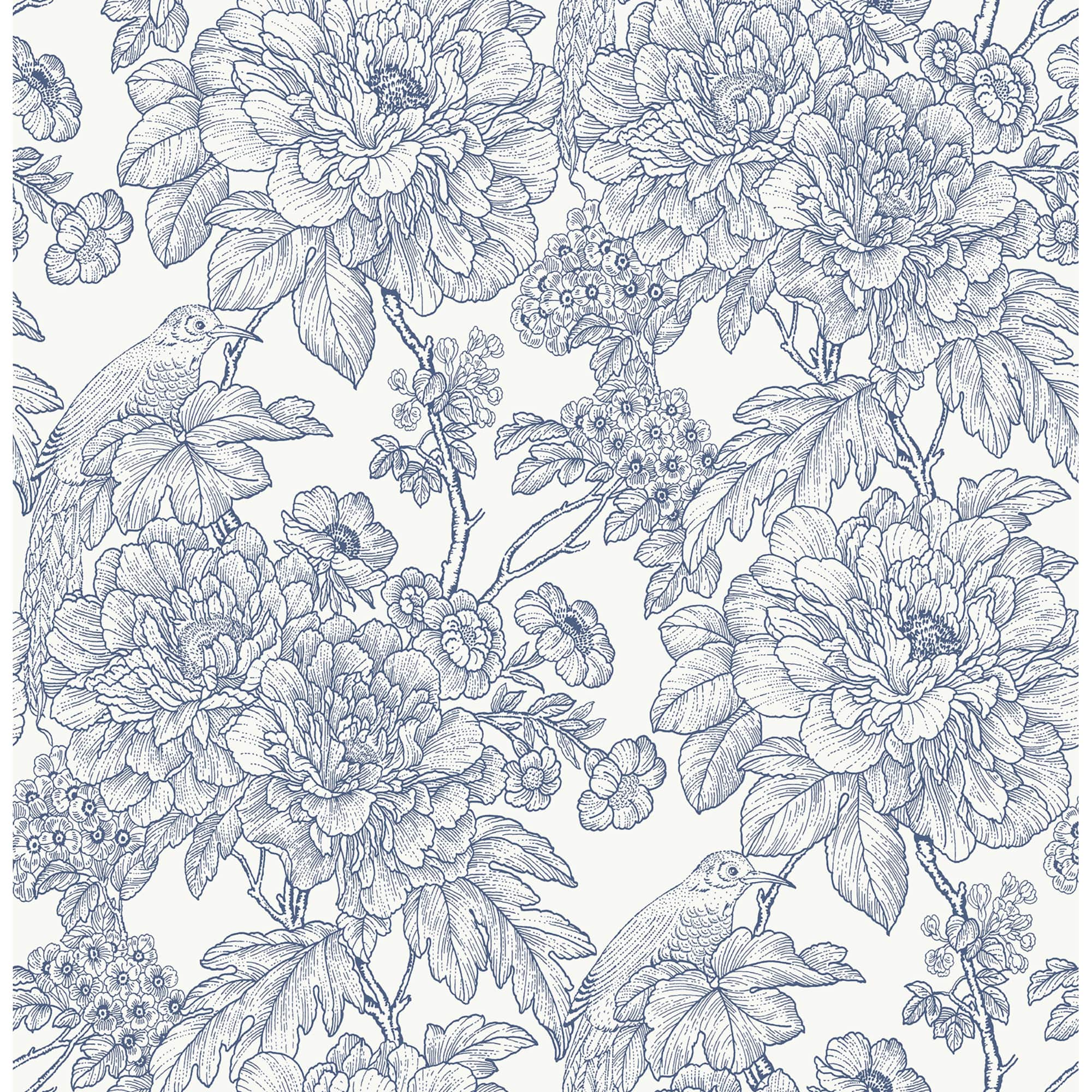 NuWallpaper Blue Sudbury Peel & Stick Wallpaper